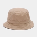 Primer plano del sombrero de pescador de algodón caqui con costuras reforzadas en el ala - M (56-58cm) / Caqui