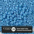 Sky blue 4mm solid glass beads with smooth lacquer finish for DIY jewelry crafting - 20