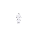 Polished silver stainless steel little girl silhouette pendant with smooth mirror finish - Girls / Silver