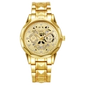 Orologio automatico scheletrato oro da uomo con cronografi e cinturino in acciaio - Oro