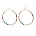 Orecchini a cerchio bohémien con perline Miyuki colorate e base in metallo dorato - Stile D/Ciano Rosso Blu Nero