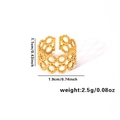 Golden titanium steel open ring with hollow round chain design including size specs - Adjustable Open / Hollow Round Chain Style (TYGR0209)