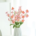 Handmade crochet pink flower bouquet in white ceramic vase with yellow center - 7-Head Forget-Me-Not Pink