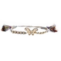 Golden butterfly bracelet with colorful crystals and rainbow braided tassel rope for women - Gold Butterfly Rainbow Rope Tassel