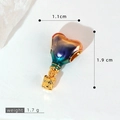 Colorful gradient enamel hot air balloon pendant with gold basket charm, 1.9cm tall - Gradient Enamel Gold Hot Air Balloon (SMP53394)