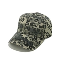Vue détaillée d'une casquette de baseball léopard délavée avec bordure surpiquée - M (56-58cm) / Vert Militaire