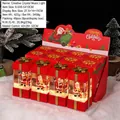 Luminous Santa Claus crystal ball music box in a red gift box design with festive gold ribbon - Christmas Gift Box - Light + Music