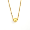18K vergulde roestvrijstalen ketting met een minimalistische ronde hanger met letter D - Letter D