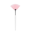 Fächerförmiger Make-up-Pinsel mit rosa Borsten und weißem Griff für Highlights - Rosa Borsten-Weißen Griff
