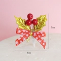 Christmas gold leaf cake topper with red berries and bell, 7x8cm size variant - Gold Leaf