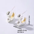 Polished silver C-shaped hoop earrings showing 2.3cm length and 0.6cm width dimensions - Silver-C-Shape Streamline
