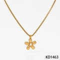 Elegante collar de flor dorada con colgante de circón, estilo de joya minimalista - Collar Dorado (KD1463)
