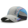 Cappellino da baseball grigio ad asciugatura rapida con stampa skate e mesh - Regolabile / Grigio chiaro