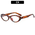 Montatura cat eye tartarugata vintage con piccoli rivetti argentati a forma di cuore - Stampa leopardata