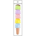 Stackable ice cream scoop erasers in five vibrant colors with a cone base and packaging - Individual Bag / Ice Cream Stick