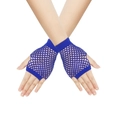 Kurze blaue Netzhandschuhe ohne Finger aus elastischem Mesh im Punk-Stil für Damen - Einheitsgröße / Blau (6501)