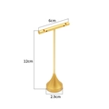 Golden T-bar metal earring display stand with 12cm height and round base for jewelry - Water Drop / 6*12cm / Gold