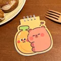 Mini tragbares Ringbuch mit süßem Bären-Cartoon-Motiv in Gelb, Größe 9x9 cm für Kinder - 3# Bananen Wasserschwein