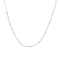 Collana minimalista in acciaio al titanio argento con perle delicate e catena a maglie fini - N305051-Catena a Piccole Perline d'Argento