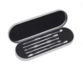 6-piece stainless steel earwax removal kit with textured handles and silver storage case - Silver Tin Case + 5 Silver Tools