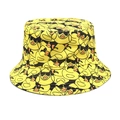 Unisex yellow bucket hat with cartoon duck pattern and multiple row stitching on the brim - M (56-58cm) / Yellow Duck with Glasses