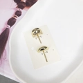 Minimalist dome-shaped golden alloy stud earrings with a glossy polished mirror finish - 15# Gold 2-Piece Set
