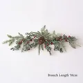 Christmas greenery swag 70cm with pine cones red berries and frosted snow needles - Christmas Branch D (70cm/Snowy Leaves/Red Berries)