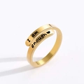 Minimalistischer S925 Silberring in Gold mit 'I am enough' Gravur und Herzsymbol - US-Größe 7 Offen (Verstellbar) / Gold