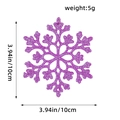 Sparkling purple 10cm snowflake ornament with glitter finish for Christmas trees - 12Pcs/Pack / Purple Style C