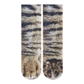 Detail shot of 3D tiger paw printed socks featuring realistic animal claw texture and patterns - Kids (24CM) / Cat Paw 01