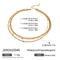 Three-layer gold stainless steel necklace set with flat snake and bead chains - Gold Triple Layer Mixed Chain Style (JDN2410046)