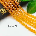 Sparkling orange AB faceted crystal glass spacer beads for DIY jewelry and clothing - Size 1 (Approx 2mm) / Orange Yellow AB Color