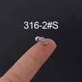 Orecchino a perno in acciaio inossidabile 16G con zircone rotondo trasparente - Stile Zircone Singolo (2#) / Argento