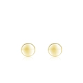 Pair of minimalist S925 sterling silver ball stud earrings in polished golden finish - Round Style (RHE596G)
