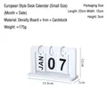 Minimalist white wooden flip calendar small size for desktop decor 19.8x7x12cm - European Calendar Ornament - Small (MDF)