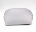 Borsa cosmetica in pelle PU impermeabile color lavanda con cerniera a semicerchio - Bianco Sporco