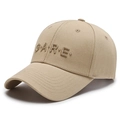 Khaki Strukturierte Baseballkappe mit G·A·R·E 3D-Stickerei und gebogenem Schirm - G.A.R.E Stickerei-Stil / Khaki