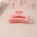 Matte pink rectangular hair claw clip for thick hair shown on aesthetic background - #23 Matte Korean Pink - 8.5cm / Bulk (No Packaging)