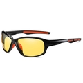 Polarized sports sunglasses with black lightweight frame and bright yellow lenses - Bright Black Frame Yellow Night Vision Lens