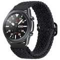 Adjustable nylon braided strap for Samsung Galaxy Watch in dark grey with black smartwatch - Black and Graphite