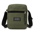 Mini borsa a tracolla da uomo in nylon verde militare con spallina regolabile - Verde