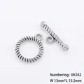 Chiusura a ginocchiera OT a spirale argentata 13mm per creazione di gioielli fai da te e collane - VK242 Argento