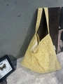 Hobo style canvas shoulder bag featuring yellow floral print and a white MISS fabric label - Bright Yellow Floral(56#)