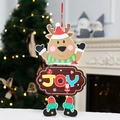 Weihnachtliche Rentier Deko mit JOY Schild und lustigen Beinen für die Wanddekoration - Elch