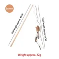 Interactive wooden cat wand toy with a brown plush mouse and durable hanging cord - Brown Mouse