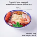 Modello di ramen artificiale con gamberetti e salsiccia, zuppa rossa, diametro 12,7cm - Noodle con gamberetti