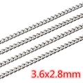 Silver stainless steel DIY chain links for jewelry making in 3.6x2.8mm size - CH-05 (3.6x2.8mm) / Steel
