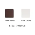 Double-sided leather placemat in coffee brown and creamy white, size 10x10cm - Coffee + Milk White (Coaster 10cm)