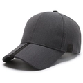 Berretto da baseball grigio scuro in tessuto strutturato con fascia sulla visiera - Grigio chiaro