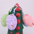 Easter decorative foam eggs in pastel colors with hanging ribbons for festive ornament - Patch Pattern